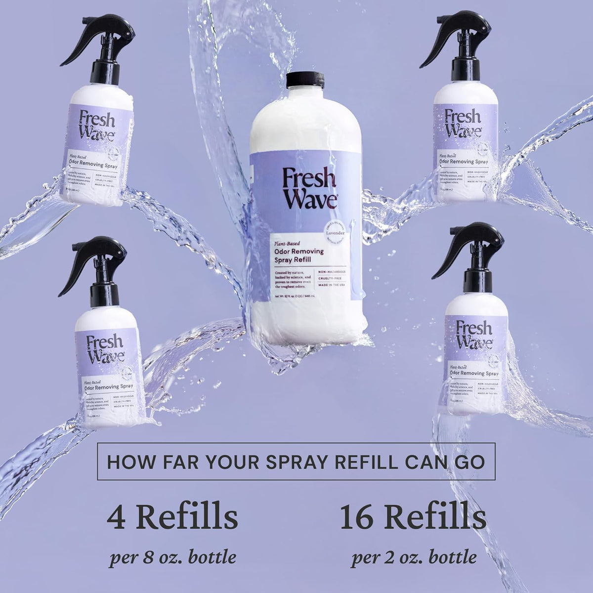 Fresh Wave Lavender Scent Odor Eliminator Spray & Air Freshener Refill, 32 fl. oz.