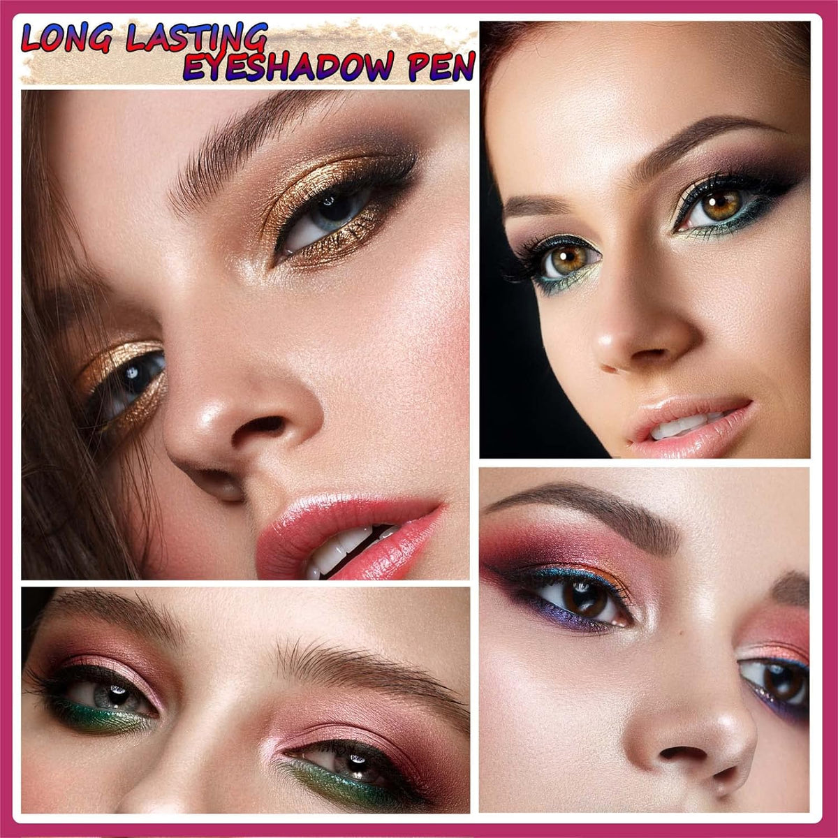 2 in 1 Cocoa Brown Eyeshadow Sticks and Sponge Makeup Brush Silky Cream Glitter Eyeshadow Pencil Crayon Long Lasting Waterproof Eye shadow Highlighter Stick Pen(Thriving brown shimmer 07#)