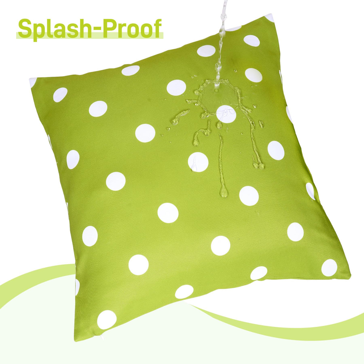 Poise3EHome Outdoor Throw Pillow Covers Set of 2 Waterproof Decorative Pillow Covers for Living Room, Couch, Patio, Spring, 18X18 Inches, Green Polka Dot