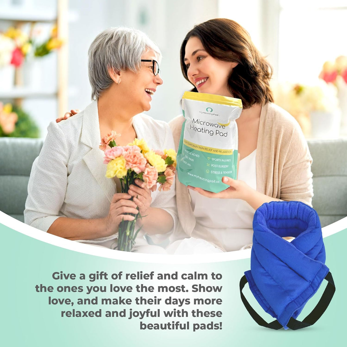 Microwavable Heating Pads for Lower Back, Neck, and Shoulder Pain Relief - Moist Microwave Heating Pad for Muscles and Joints - Microwave Hot Pack Heat Pad for Cramps -3 Heat Pack Blue-Lavender Scent