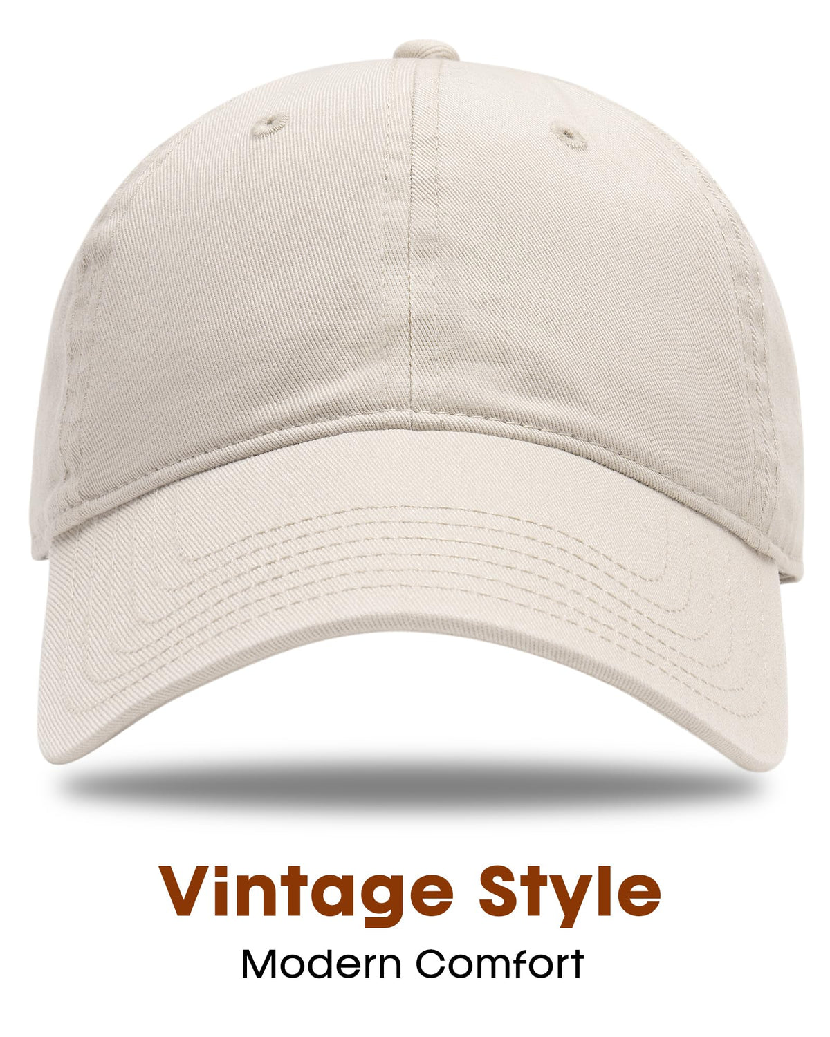 FURTALK Unisex Vintage Washed Unstructured Baseball Cap Washed Cotton Adjustable Dad Hat Beige