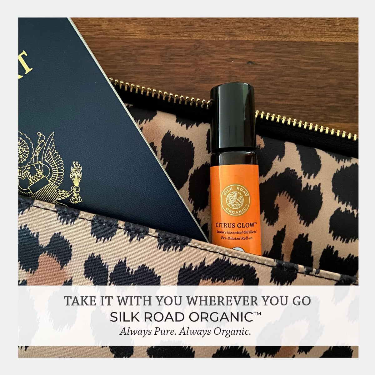 Silk Road Organic Citrus Glow Essential Oil Revive Blend Roll On, 100% Pure USDA Certified Citrus & Vanilla - Uplifting, & Energizing - 10 ml Roller - Always Pure, Always Organic