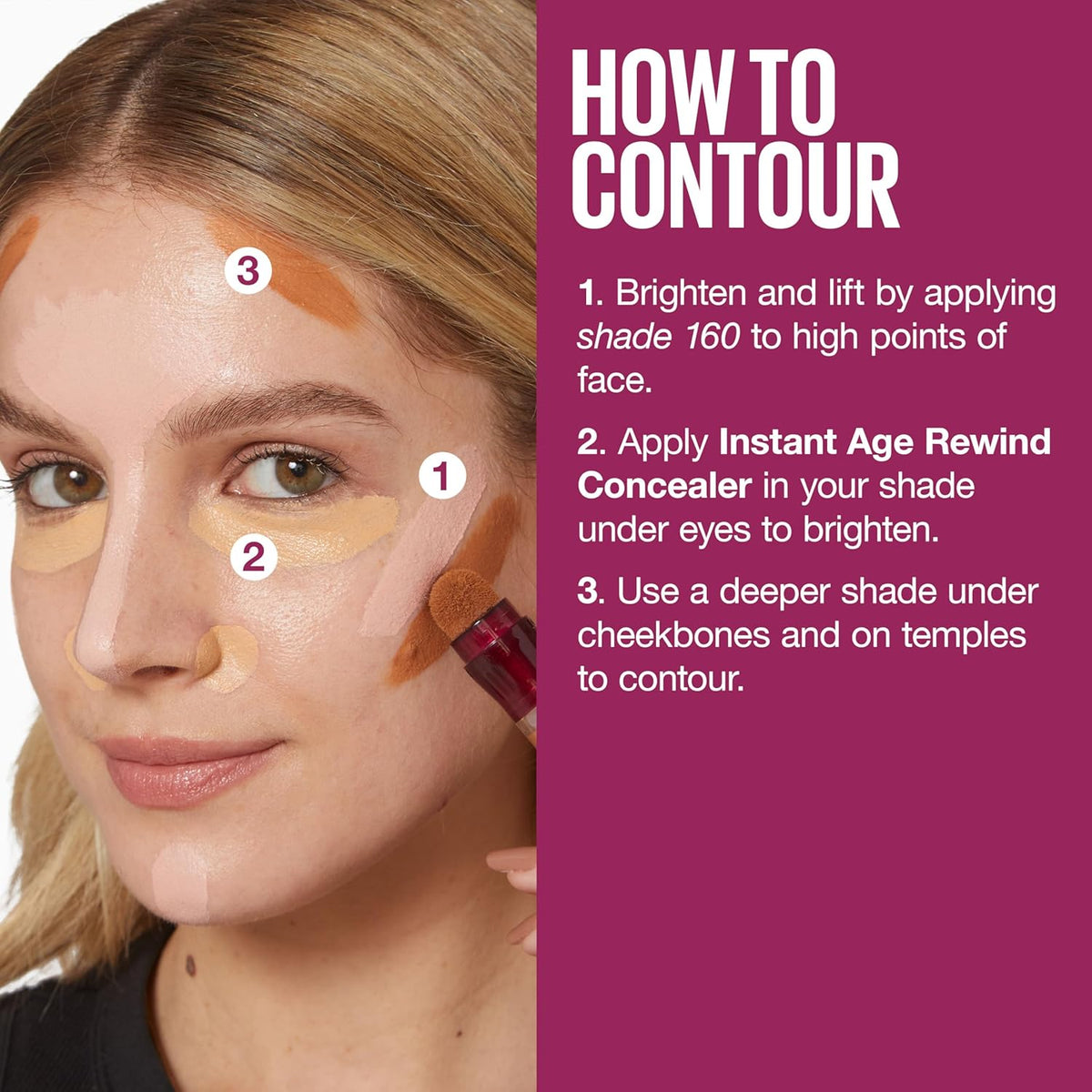 Maybelline Instant Age Rewind Instant Eraser Multi-Use Concealer, Crease-Resistant Coverage, Up to 12HR Moisturizing Wear, 175, 1 Count