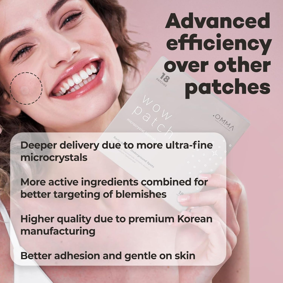 OMMA 72 Patches Pimple Patches for Face and 18 Micropoint Acne Patch Bundle