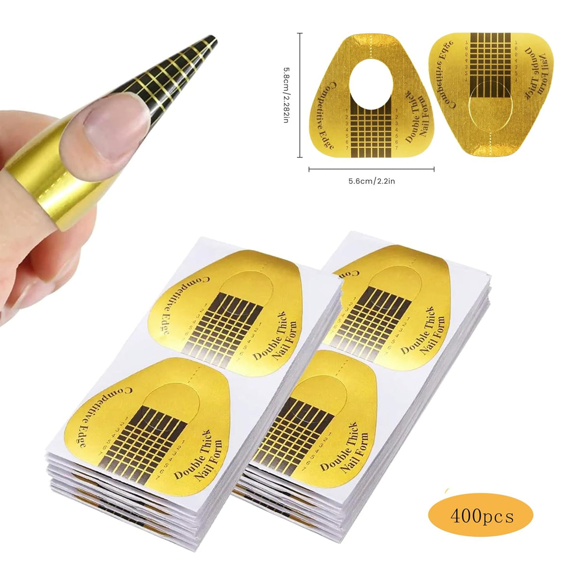 Nail Forms for Builder Gel 400pcs Nail Extension Forms Beautiful for DIY at Home Nail Forms for Acrylic Nails Create Long Lasting Gel Extensions Professional Nail Art Supplies