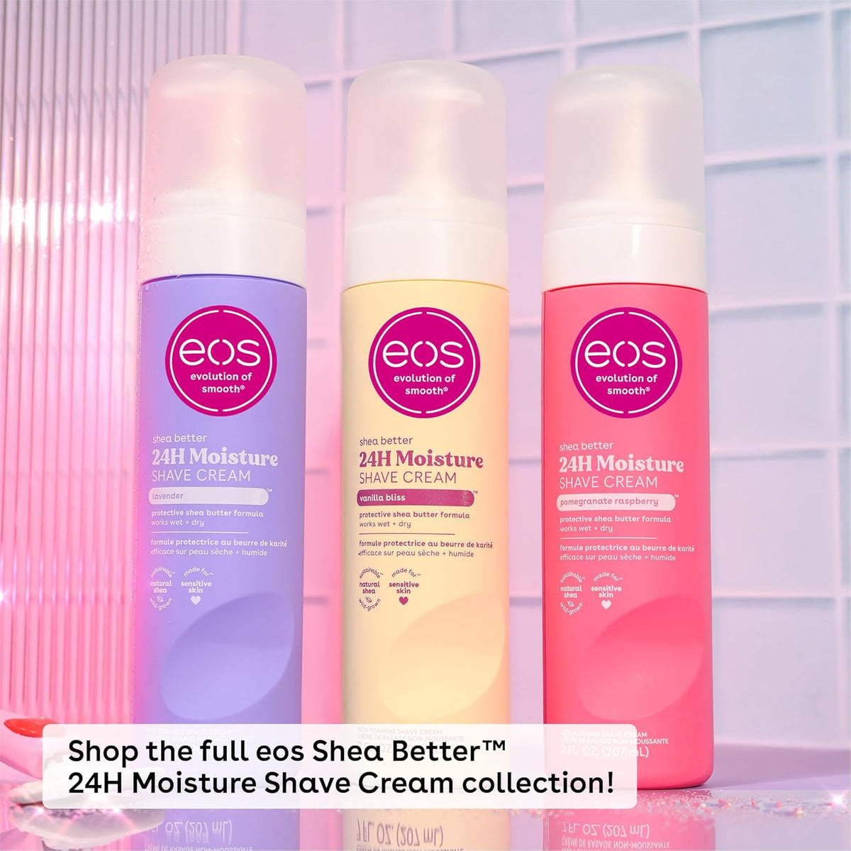 eos Shea Better Women's Shave Cream- Vanilla Bliss, Shea Butter Skin Care, Shaving Cream for Women, 14 fl oz, 2-Pack