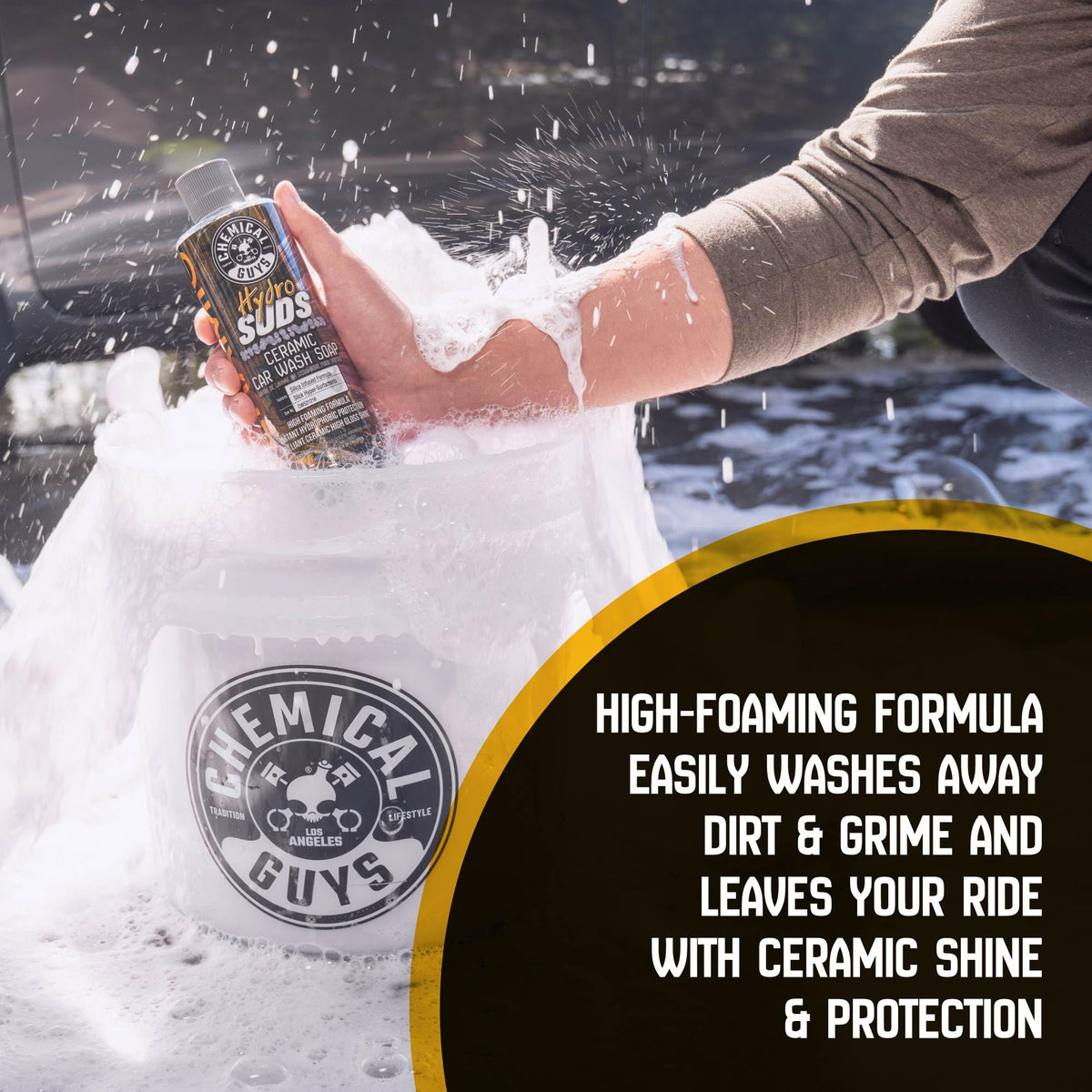 Chemical Guys HydroSuds Ceramic SiO2 Shine High Foaming Car Wash Soap (Works with Foam Cannons, Foam Guns or Bucket Washes) For Cars, Trucks, Motorcycles, RVs & More, 32 fl oz, Berry Scent - CWS21232