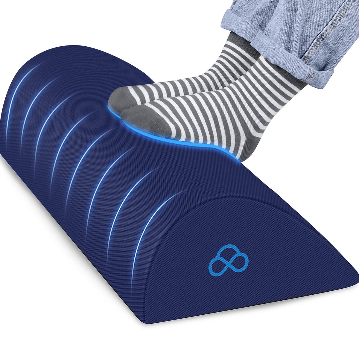 Foot Rest Ergonomic Pillow for Under Desk at Work, Anti-Fatigue Footrest Support Pillow for Fatigue & Pain Relief, Comfortable for Office Chair, Car Seat & Gaming Chair - Black