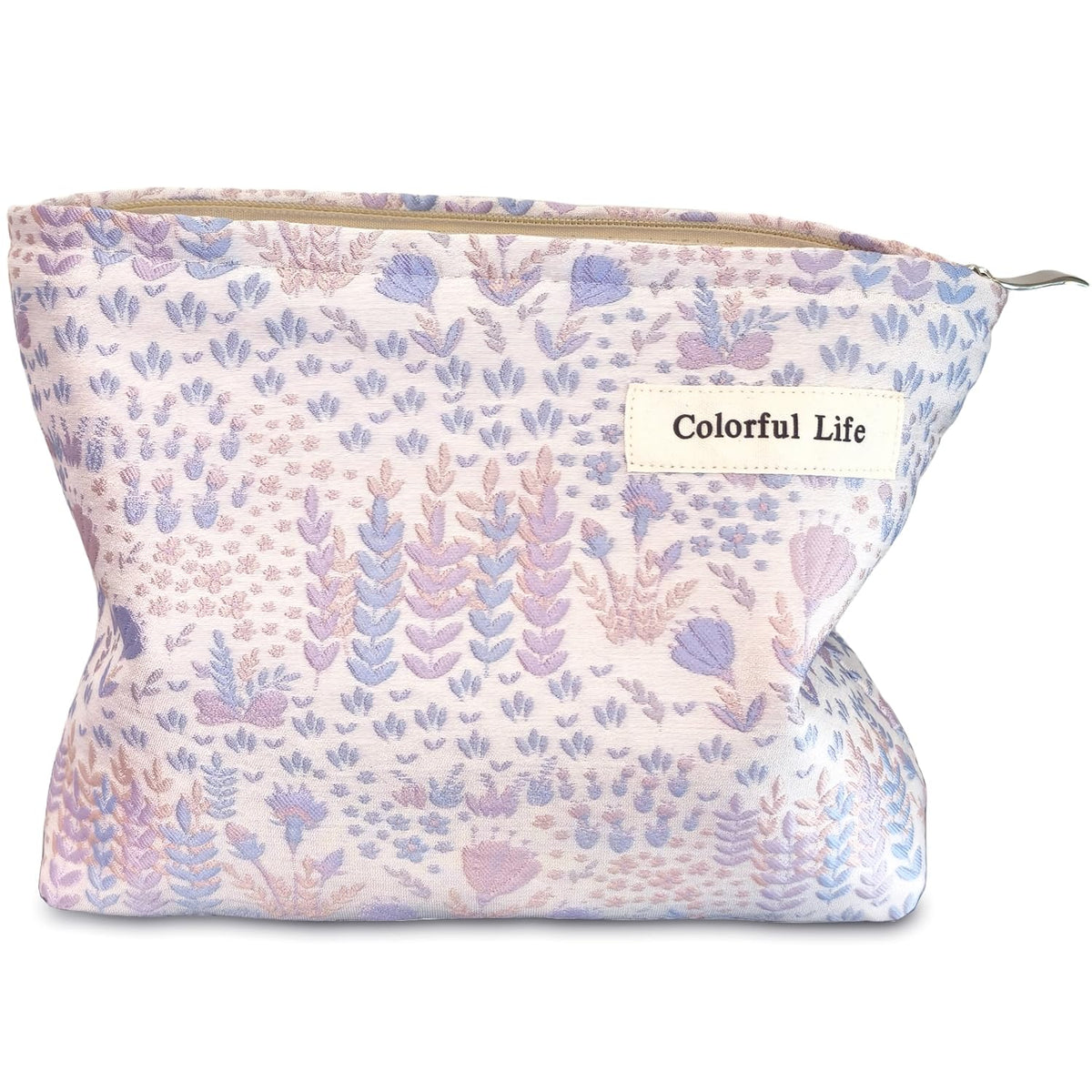 STARDW Aesthetic Floral Makeup Bag Cute Small Cosmetic Bags for Women Girls, Travel Toiletry Bag Large Capacity Zipper Makeup Pouch, Purse Organizer Pouches
