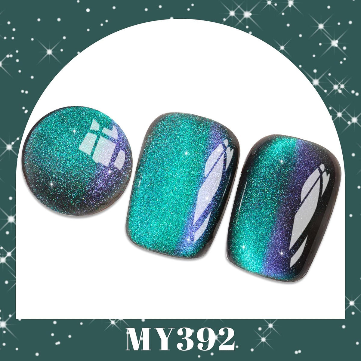 YTD Likomey Cat Eye Gel Nail Polish,15ml Black Green Purple Multi-Color Velvet Diamond Holographic Neutral Jelly Sheer Magnetic Shimmer Glitter Fall Winter UV Color Varnish with Magnet Stick,MY392