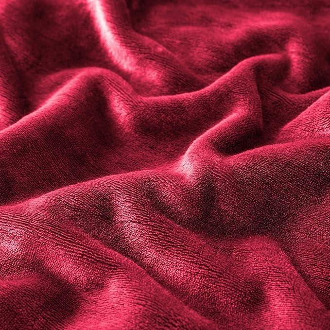 IR Imperial Rooms Burgundy Sherpa Fleece Throw Blanket Twin Size for Bed - Wholesale Bulk Pack of 12 Sherpa Blankets - Soft Fluffy Throw Blankets for Hotels, Guest Bedroom, 60x80 Inches
