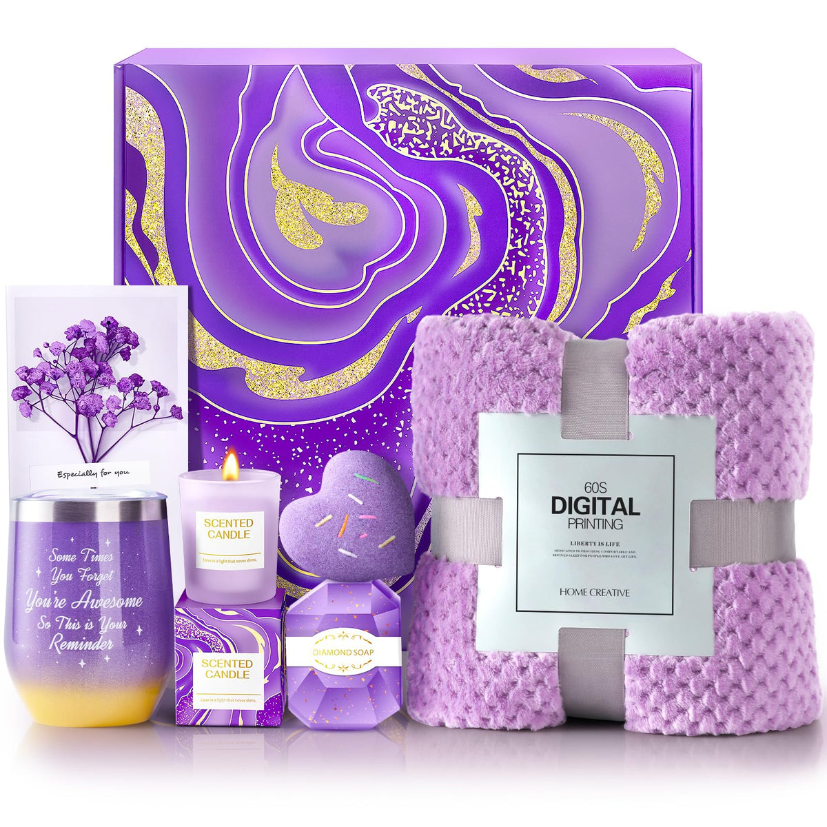 Gifts for Women, Mom, Wife, Her, Girlfriend, Sister, Bestie - Happy Birthday, Christmas, Graduation Gifts, Self Care Gift Basket Set, Womens Teacher Nurse Employee Appreciation Gifts