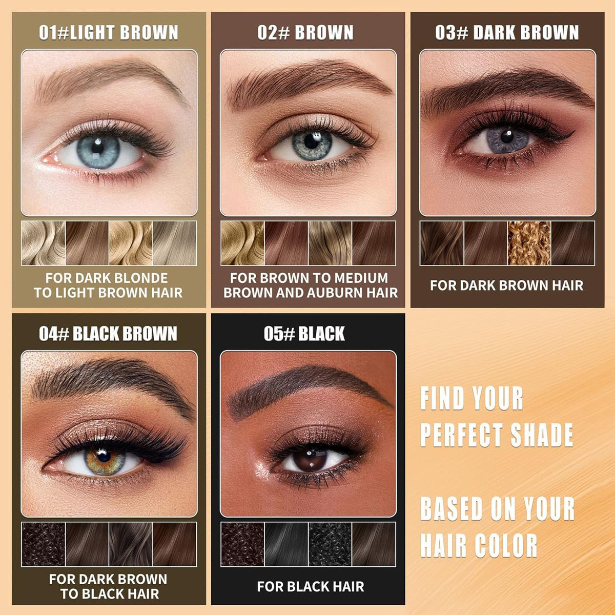 4-Fork Tip Microblading Eyebrow Pen - 2-in-1 Waterproof Eyebrow Pencil, Long-Lasting Natural Hair-Like Brows, Smudge-Proof & Easy to Use (With Tint 03#Dark Brown)