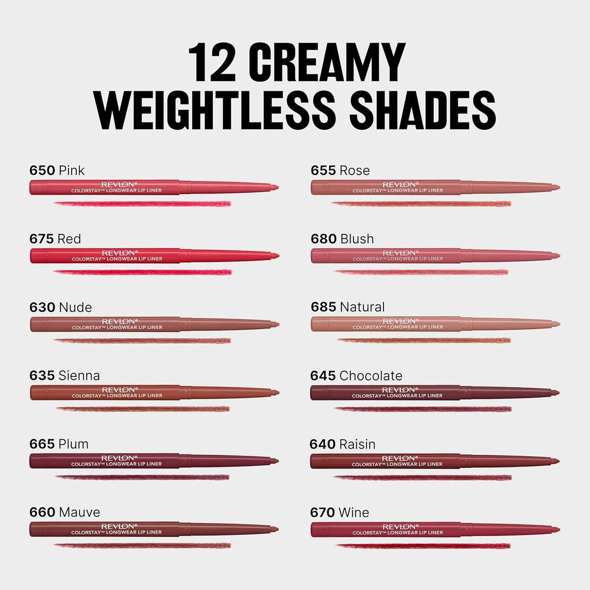 Revlon Lip Liner, Colorstay Face Makeup with Built-in-Sharpener, Longwear Rich Lip Colors, Smooth Application, 680 Blush'