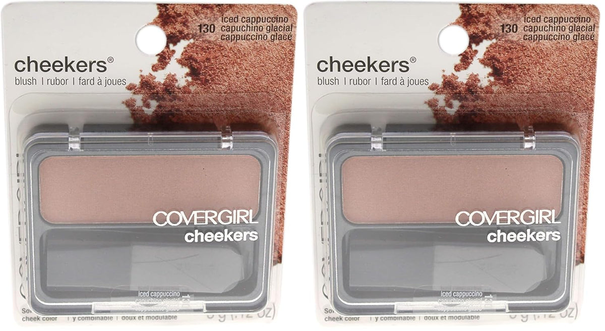 COVERGIRL Cheekers Blendable Powder Blush Iced Cappuccino, .12 oz (packaging may vary), 1 Count (Pack of 2)