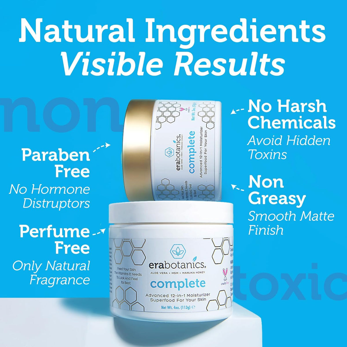 Era Organics Manuka Honey Face Cream - Advanced 12-in-1 Nourishing and Rejuvenating Daily Face Moisturizer for Women and Men - Face Moisturizer for Sensitive Skin - Body Moisturizer for Dry Skin 4 oz