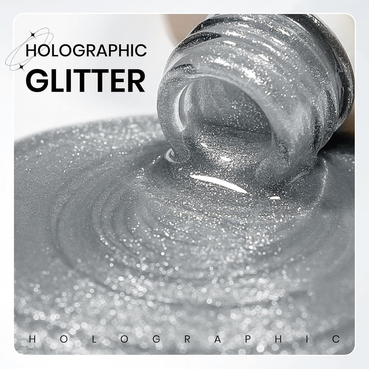 Silver Cat Eye Gel Polish, Magnetic Holographic Gel Nail Polish Glitter Shimmer Gel Polish with Magnet Soak Off U V Gel Salon DIY at Home, 0.5 OZ