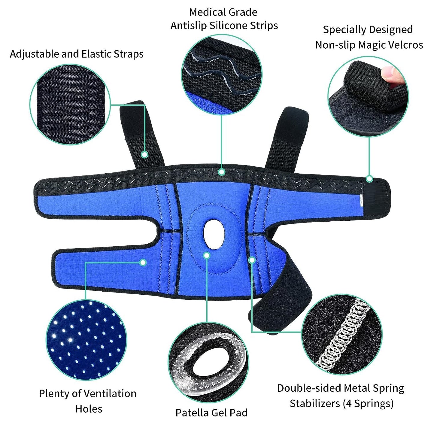 ABYON Plus Size Knee Braces for Knee Pain with Side Stabilizers for Man Women.Relieves Meniscus Tear, ACL, LCL, MCL,Arthritis.Non Slip Adjustable Knee Support for Joint Pain Relief, Injury Recovery