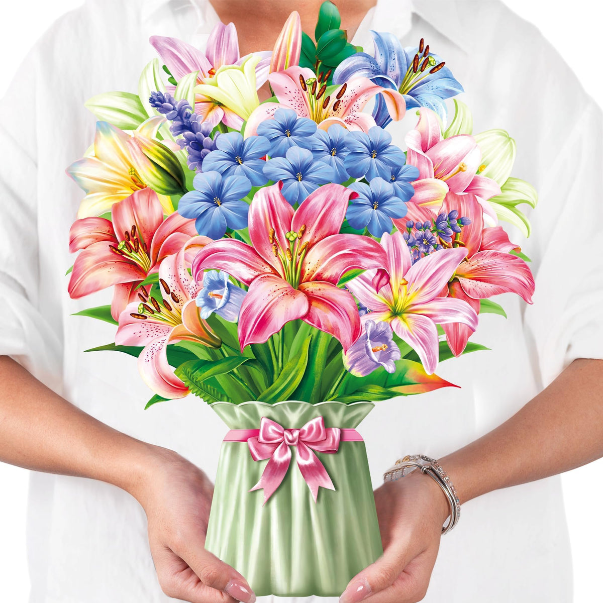 Airpark Pop Up Flower Card, 12 Inch Roses 3D Paper Flowers Bouquet, Popup Greeting Cards with Blank Note Card & Envelope, Birthday, Graduation Decorations, Get Well Soon,Anniversary, Wedding, Thank You Gifts for Women Mother
