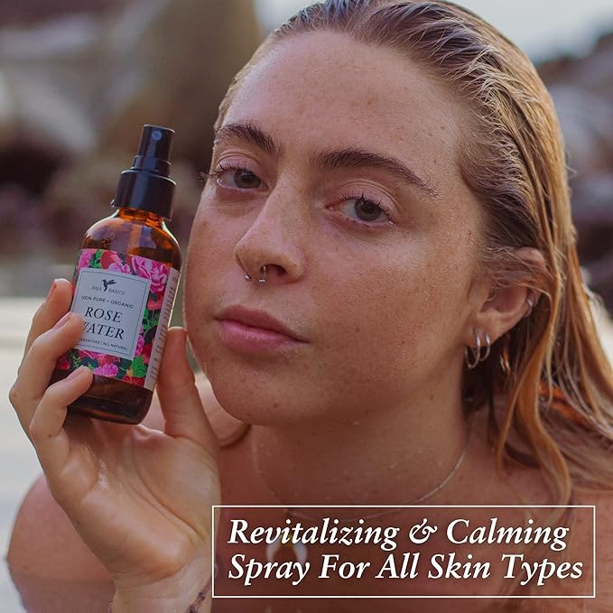 Rose Water Spray for Face, Body & Hair by Baja Basics - Hydrating Facial Toner, Refreshing, Soothing Mist Moisturizer for Dry Skin - Vegan Beauty Skincare Products - 4oz 2 Pack