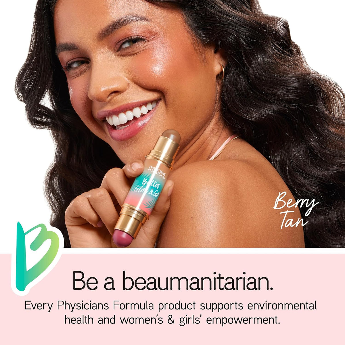 Physicians Formula Butter Glow & Go Multiuse Stick, Ultra-Creamy Radiant Finish Formula with Murumuru Butter, Vegan & Cruelty-Free- Berry Tan