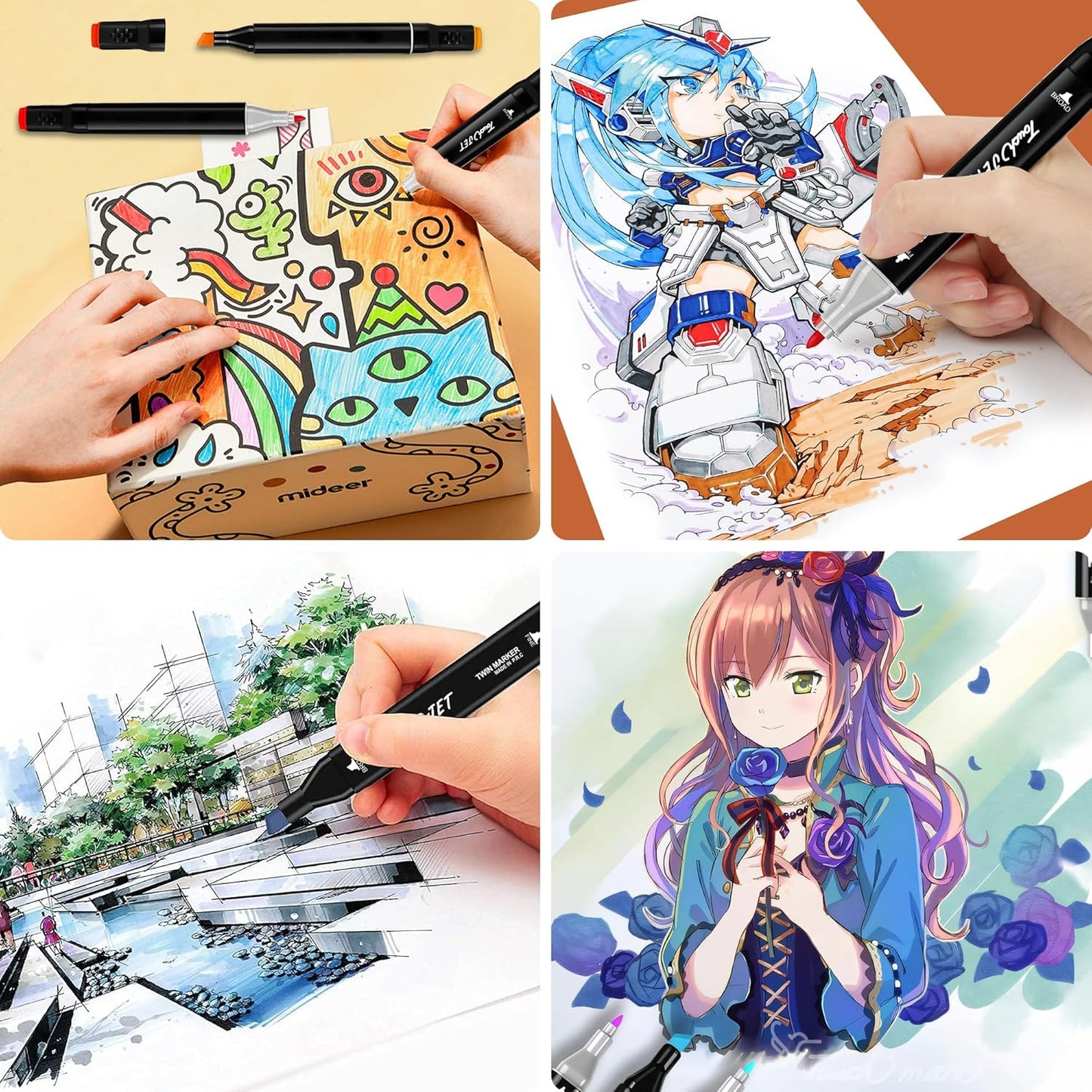 Alcohol Markers, 120 Colors Dual Tip Art Markers, Drawing, Coloring Marker for Kids Sketching Adult Coloring