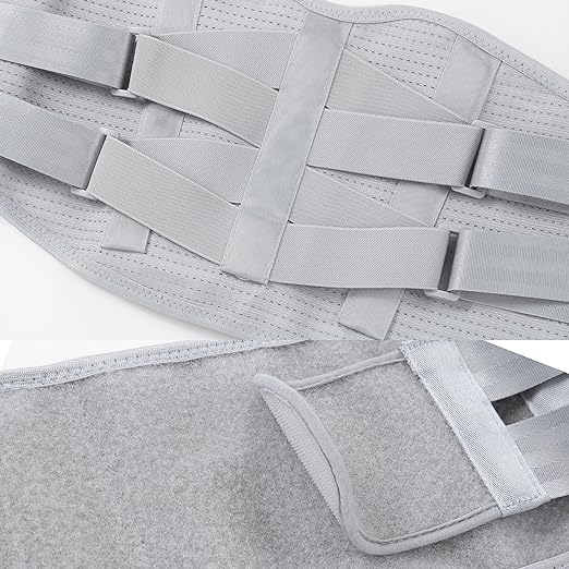 NeoTech Care Back Support Belt - Breathable & Adjustable Lower Back Brace - Double Pull Compression Straps (Grey, Size M)