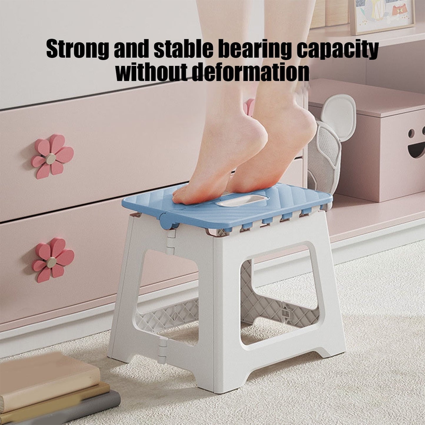 Xiying Foldable Stool | Portable Plastic Folding Chair | Compact & Lightweight For Outdoor Camping, Home Use | Easy Assembly & Storage | 22.5X19X18Cm | 1Pc