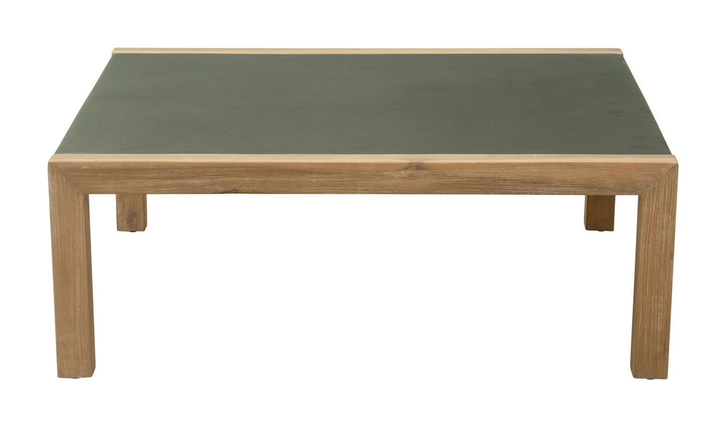 Teras Coffee Table Gray Coffee Table, Modern Style, Faux Concrete Duralcrete square shape tabletop, Acacia Wood, Outdoor Living