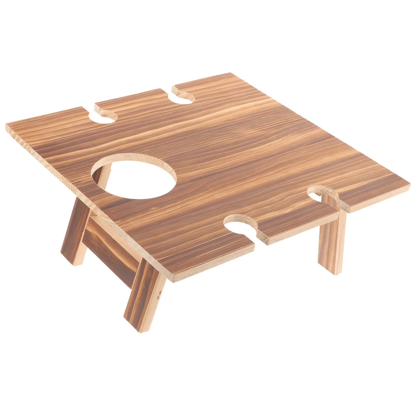 Raindrops 1Pcs Coffee Wood Folding Picnic Table for Outdoor Use at Beach and Park 30X28CM