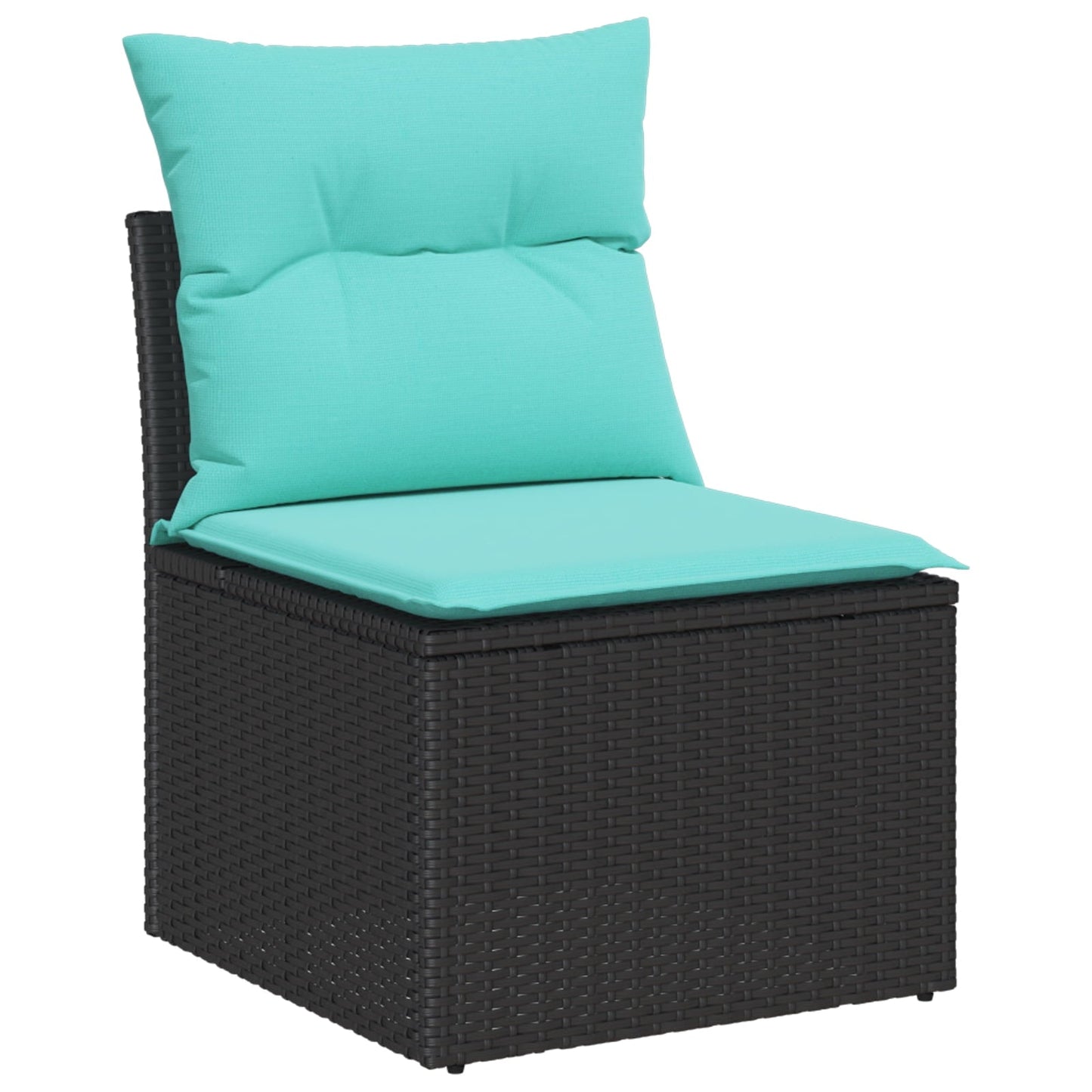 vidaXL 7 Piece Garden Sofa Set with Cushions Black Poly Rattan, vidaXL 2-Seater Garden Sofa with Cushions Black Poly Rattan