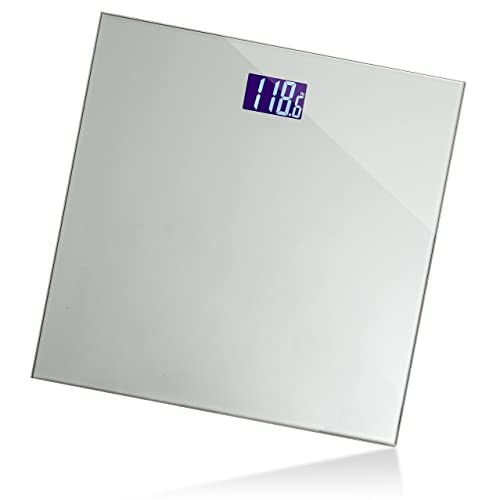 Moss & Stone Digital Bathroom Scale for Body Weight, Smart Scale Step-on Technology, Easy Read LCD, Weight Scale 400lb/180kg, Digital Home Scale, Highly Accurate Body Weight Scale, Silver