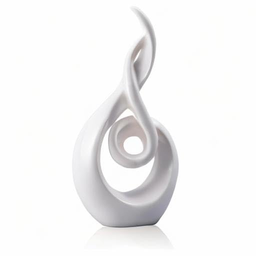 LC LCdecohome Modern Abstract Art Table Decoration - Ceramic Statue Modern White Ornaments for Living Room Great Gift Idea Home Décor 5 * 2.5 * 10.5 inch Gift Box Included