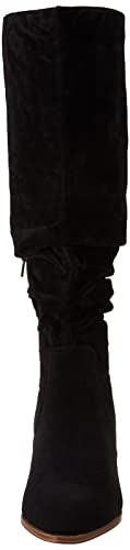 Amazon Essentials Women's Tall Block Heel Boots, Black, 5