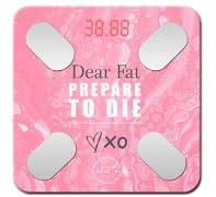Smart Digital Scale - Motivational Modern Design, Weight Scale, Body Fat Monitor, 12 Key Composition, iOS Android APP, Auto Recognition, BMI, BMR, Bluetooth Smart Bathroom Scale. (Pink)