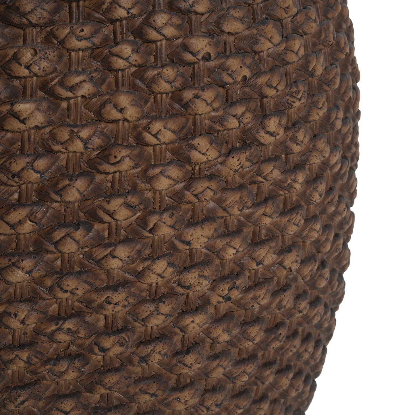 Homy Casa Faux Rattan Side Table for Poolside Lounge or Patio Balcony Relaxation, Brown