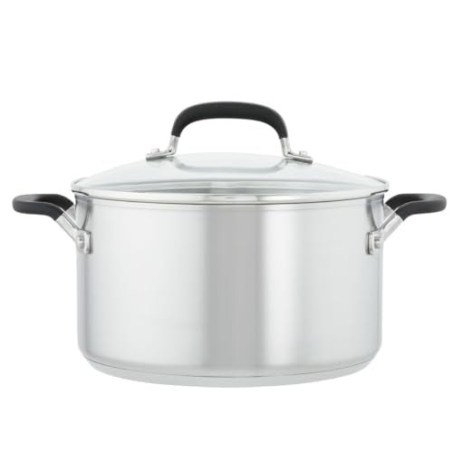 KitchenAid Stainless Steel Cookware/Pots and Pans Set, 10 Piece, Brushed Stainless Steel