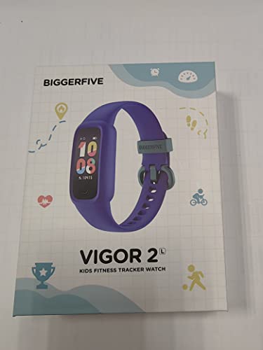 BIGGERFIVE Vigor 2 Kids Fitness Tracker Watch for Girls Boys Ages 5-12, IP68 Waterproof, Activity Tracker, Pedometer, Heart Rate Sleep Monitor, Calorie Step Counter Watch