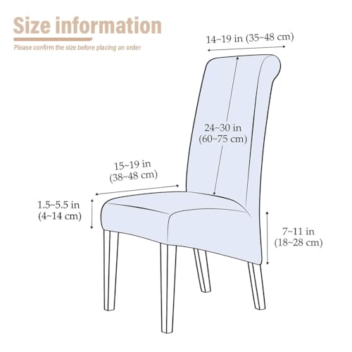 Lussenwert Velvet Dining Chair Covers Stretch XL/Oversized Chair Covers for Dining Room Set of 6 Parsons Chair Slipcovers Removable Washable Chair Seat Protector for Kitchen Banquet, Lemon-Yellow