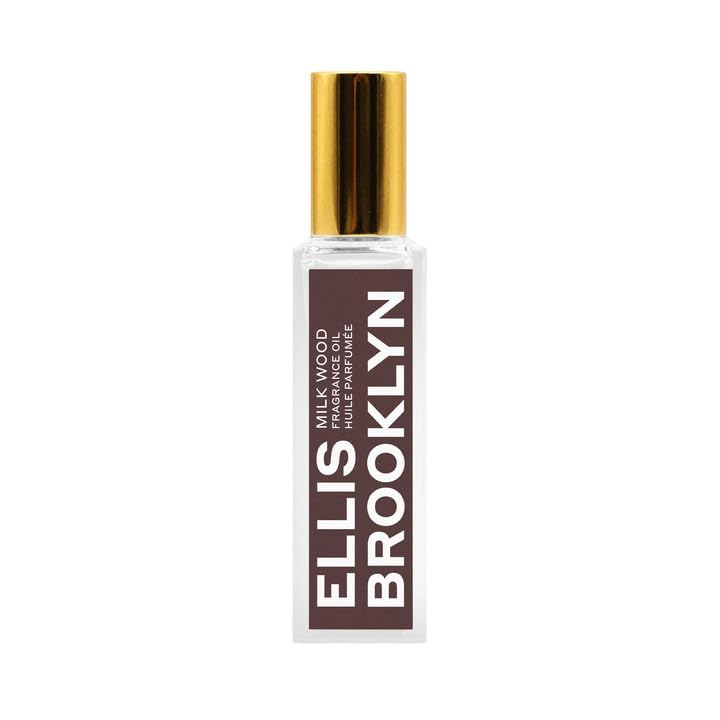 Ellis Brooklyn Milk Wood Perfume Oil Roll-On for Women – Sandalwood & Amber Musk Perfume Oil - Notes of Coconut Milk, Freesia & Bergamot– Long Lasting Fragrance, Travel-Friendly Rollerball, 15ml