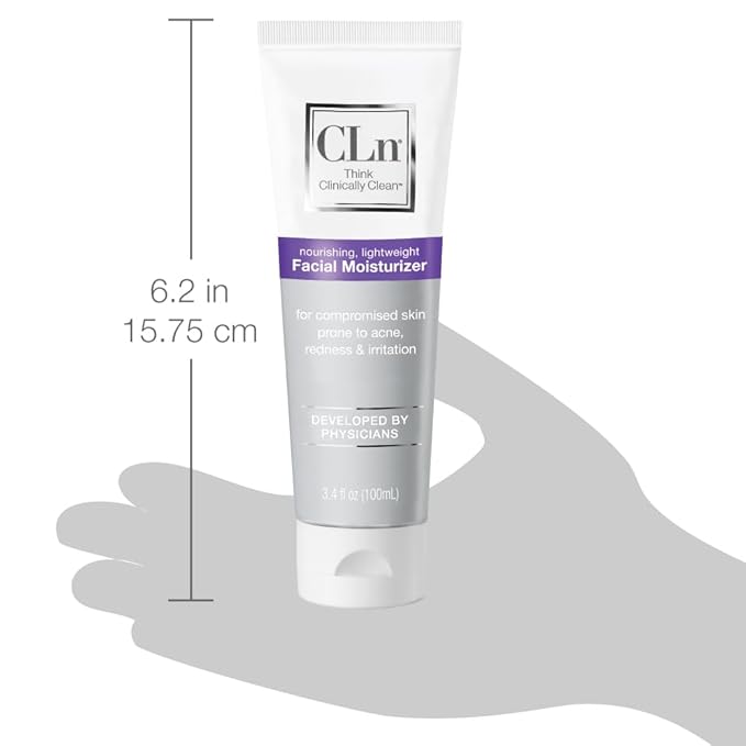 CLn® Facial Moisturizer - Soothes & Calms Skin, Helps Reduce Appearance of Redness, Locks in Moisture without Clogging Pores, Dermatologist & Clinically Tested, 3.4 oz.