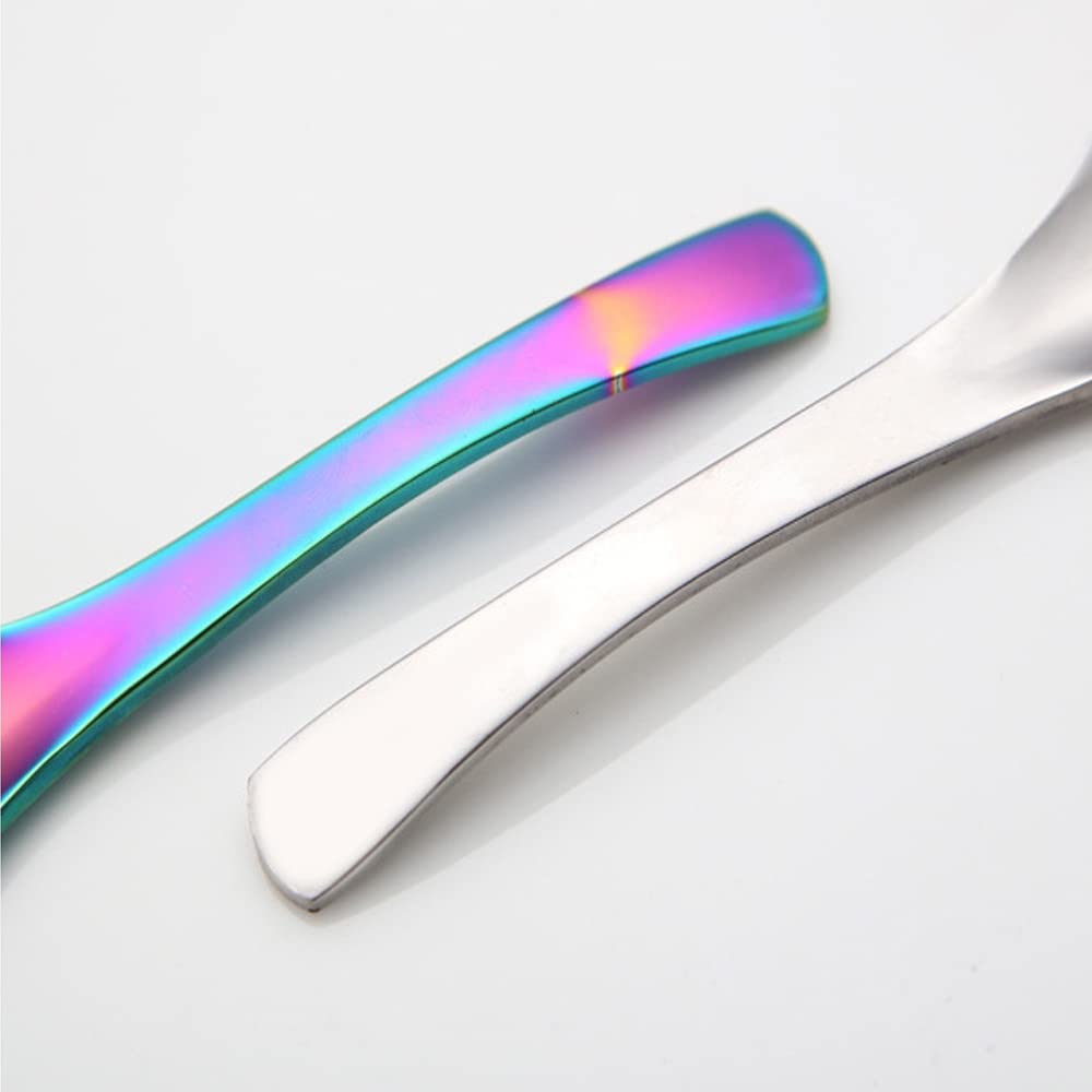 5 PCS Stainless Steel Soup Spoons, Mirror Finish, Kitchen & Dessert Spoons (Silver)