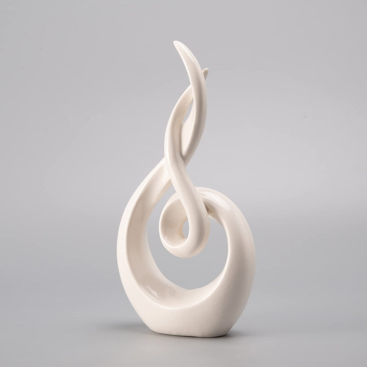 LC LCdecohome Modern Abstract Art Table Decoration - Ceramic Statue Modern White Ornaments for Living Room Great Gift Idea Home Décor 5 * 2.5 * 10.5 inch Gift Box Included