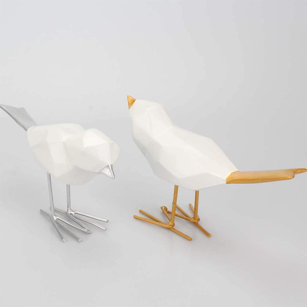 VORCOOL Simple Resin Bird Figurine Statue Furnishing Articles Ornaments Home Office Decoration (Golden)