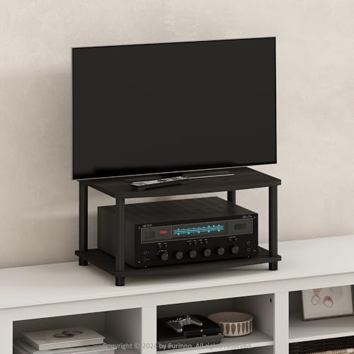 Furinno Turn-N-Tube Multipurpose 2-Tier Printer Stand Display/Elevated TV Stand, Espresso/Black