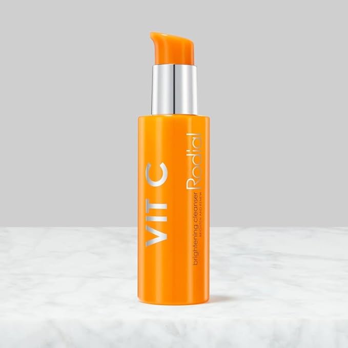 Rodial Vit C Brightening Cleanser 4.6 fl. oz, Intensive Daily Gel Facial Cleanser with Vitamin C and Glycolic and Lactic Acids for Smoothing Fine Lines, Firming and Toning Face Cleanser