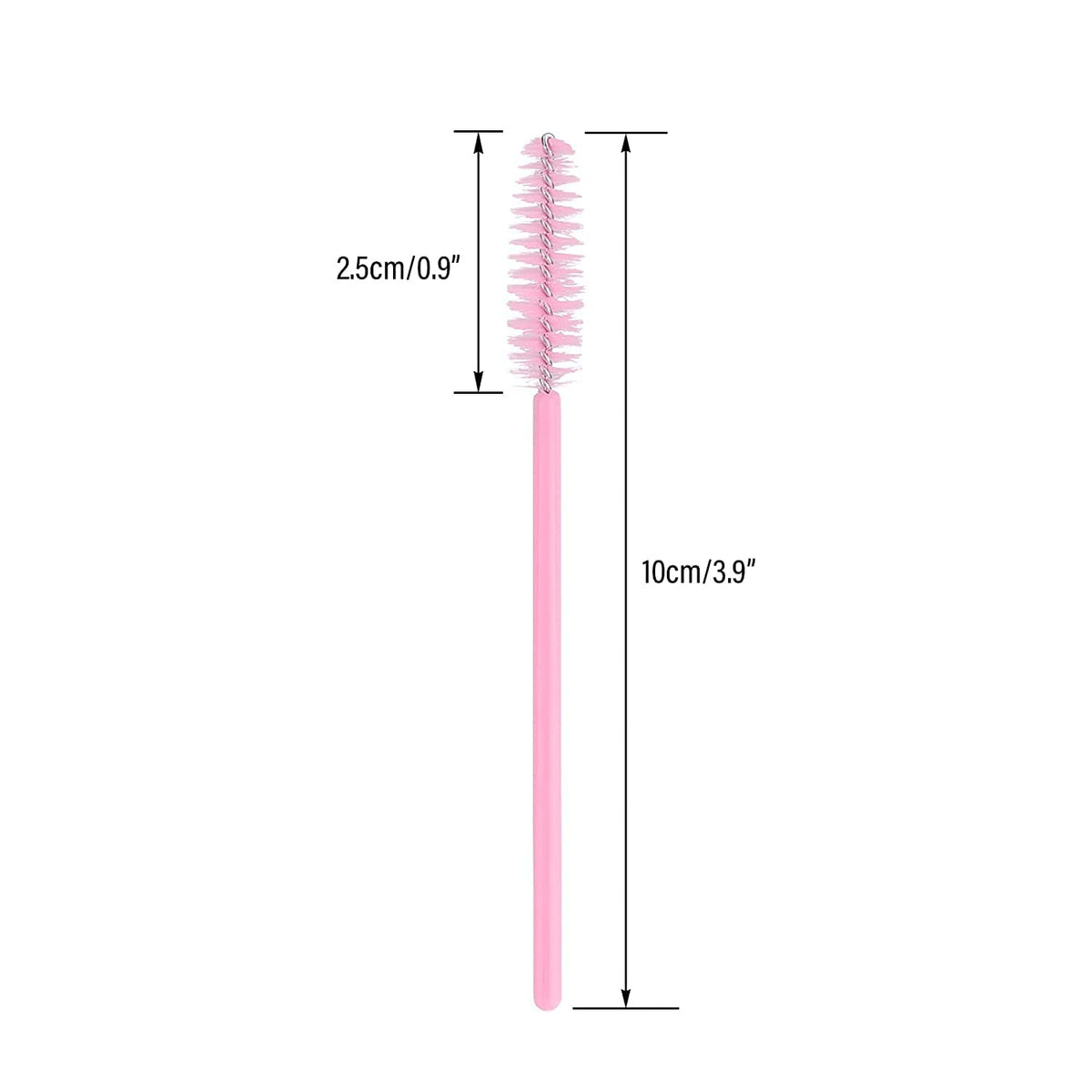 G2PLUS 300PCS Disposable Eyelash Brushes, Adjustable Mascara Wands Makeup Applicator Kits, Lash Spoolies Brushes for Eyelash Extensions and Eyebrows (Pink)