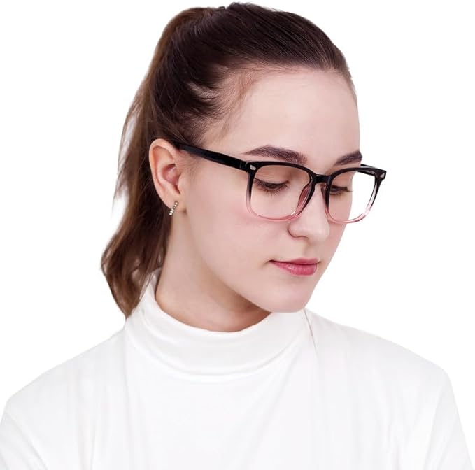 YEIN Bifocal Reading Glasses with Blue Light Blocking Lenses, Bifocal Reader for Women and Men, Vintage Square frame with Spring Hinge (+0.00/+1.50 magnification)