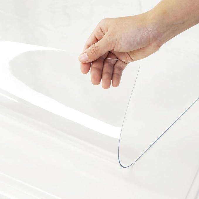 Warmstar Clear Table Cover Protector 37 x 77 Inch,1.5mm Thick Plastic Table Cover Rectangle,PVC Clear Table Protector,Desk Protector Mat for Kitchen, Dresser, Writing Desk，Dining Room Table