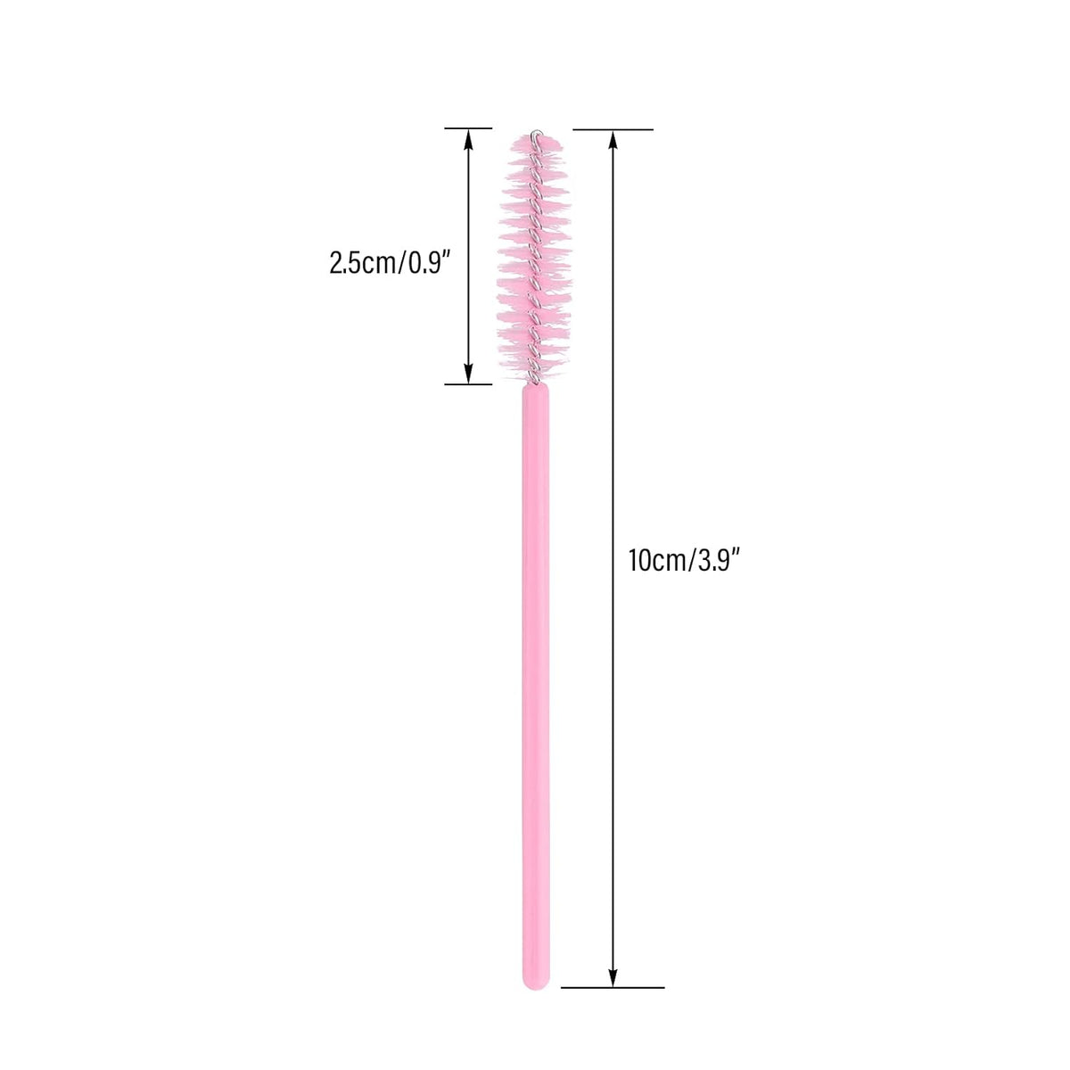 G2PLUS 100PCS Disposable Eyelash Brushes, Adjustable Mascara Wands Makeup Applicator, Lash Spoolies Brushes for Eyelash Extensions and Eyebrows (Baby Pink)